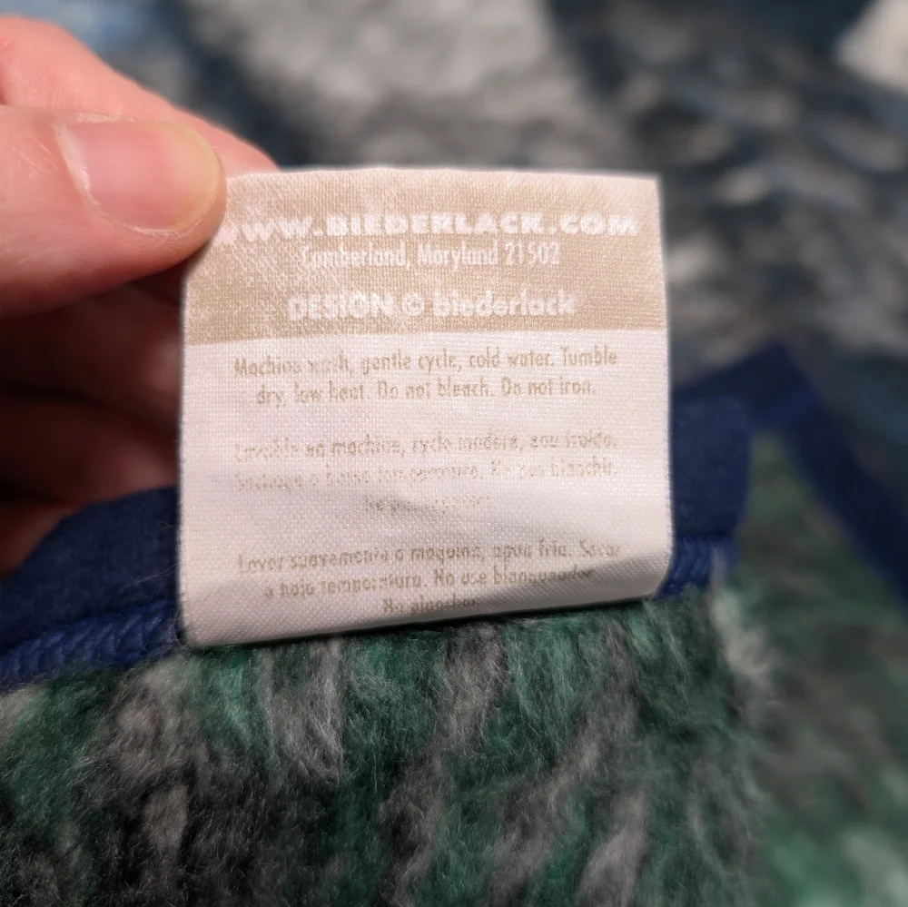 Vintage Biederlack Reversible Geese On The Water Graphic Fleece Throw Blanket
